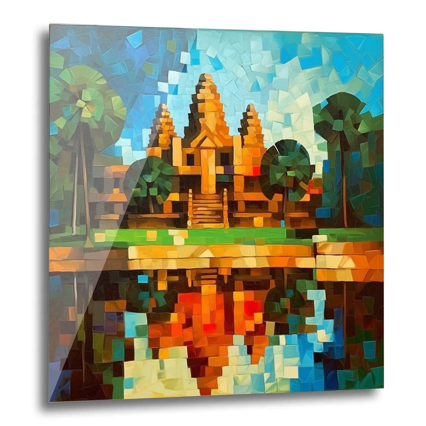 Angkor Wat - Wandbild in der Stilrichtung des Expressionismus