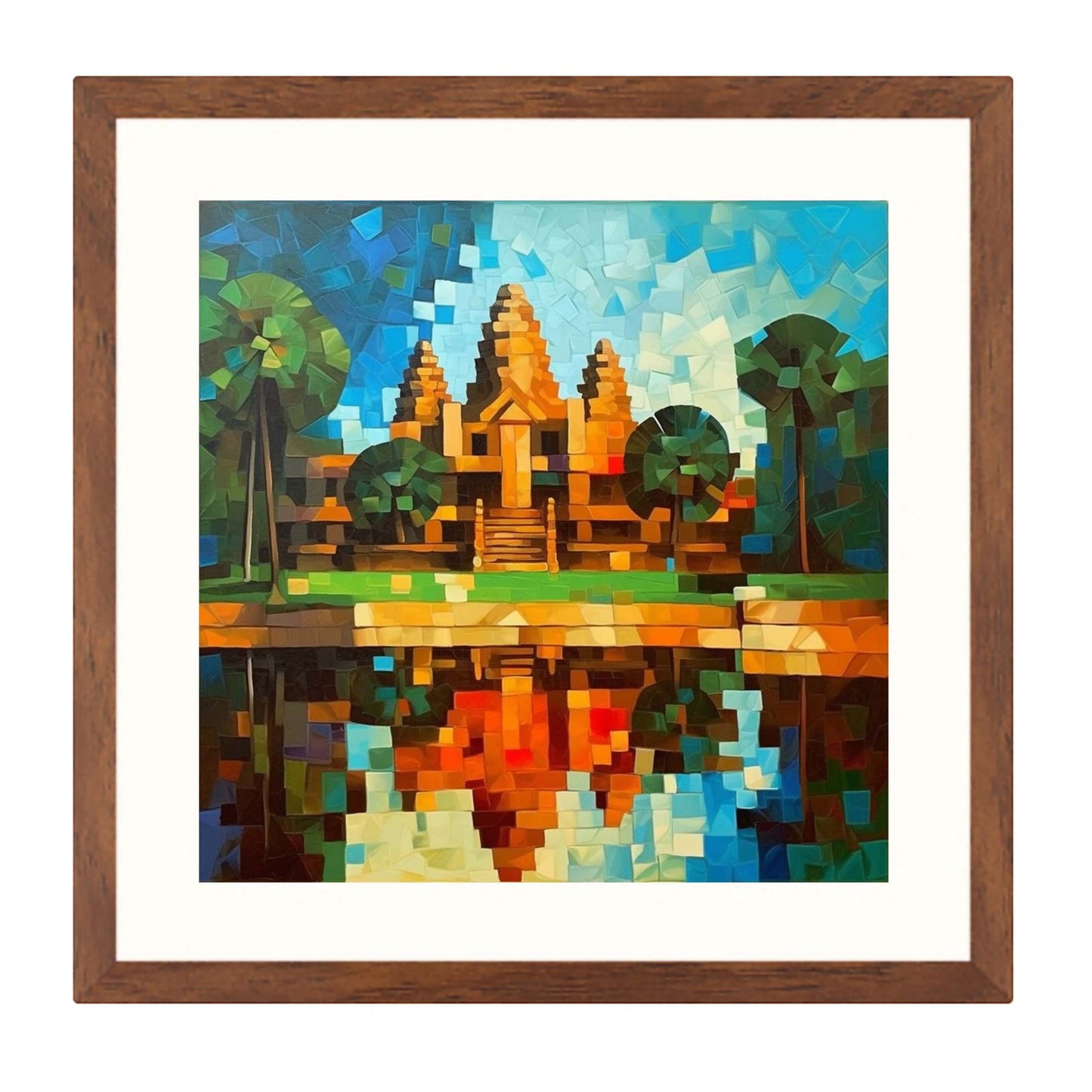 Angkor Wat - Wandbild in der Stilrichtung des Expressionismus