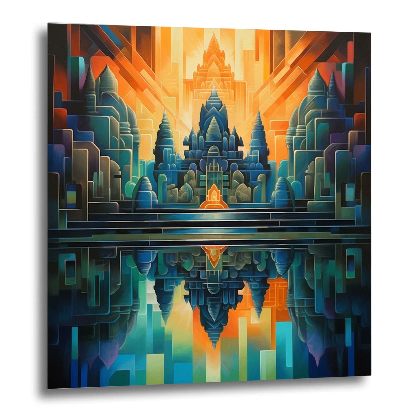 Angkor Wat - Wandbild in der Stilrichtung des Futurismus