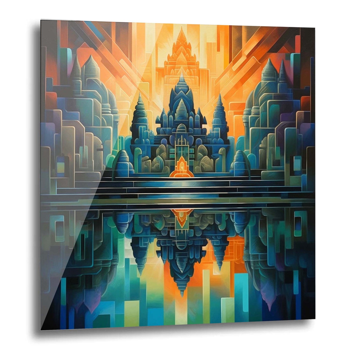 Angkor Wat - Wandbild in der Stilrichtung des Futurismus