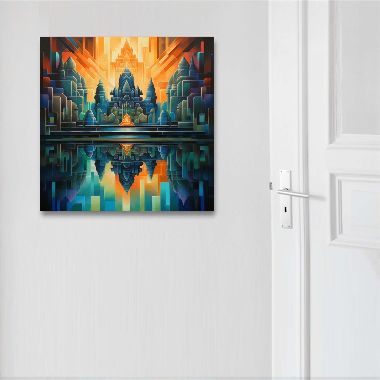 Angkor Wat - Wandbild in der Stilrichtung des Futurismus