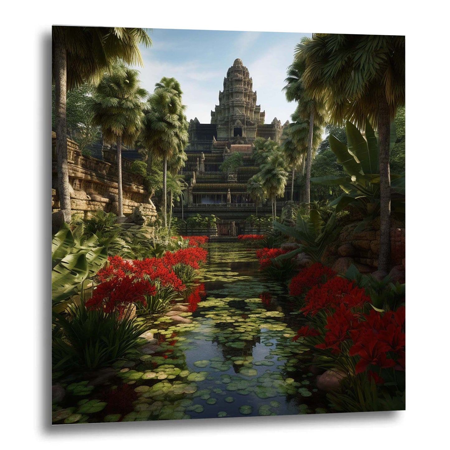 Angkor Wat - Wandbild in der Stilrichtung Urban Jungle