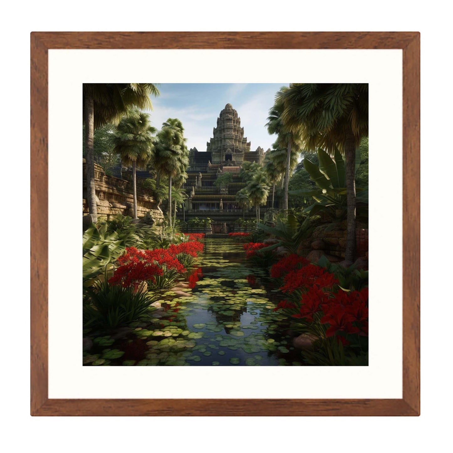 Angkor Wat - Wandbild in der Stilrichtung Urban Jungle