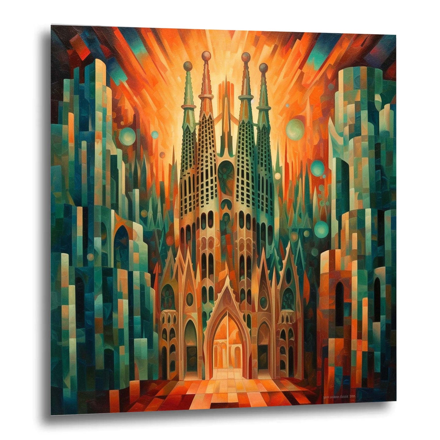 Barcelona Sagrada Familia - Wandbild in der Stilrichtung des Futurismus