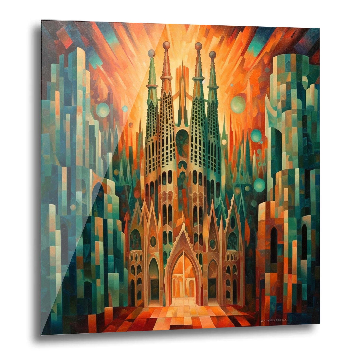 Barcelona Sagrada Familia - Wandbild in der Stilrichtung des Futurismus