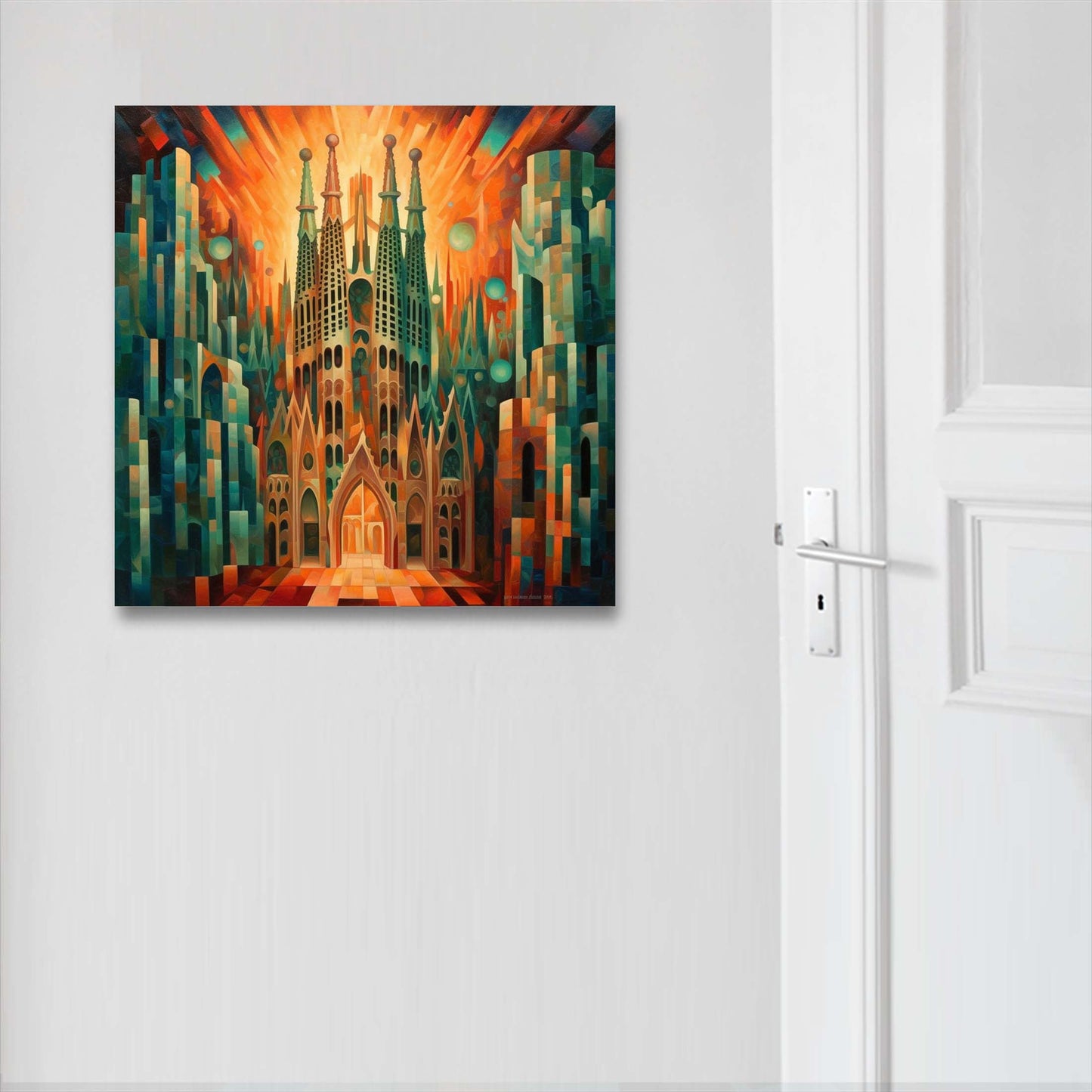 Barcelona Sagrada Familia - Wandbild in der Stilrichtung des Futurismus