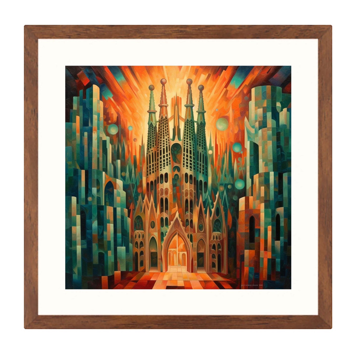 Barcelona Sagrada Familia - Wandbild in der Stilrichtung des Futurismus