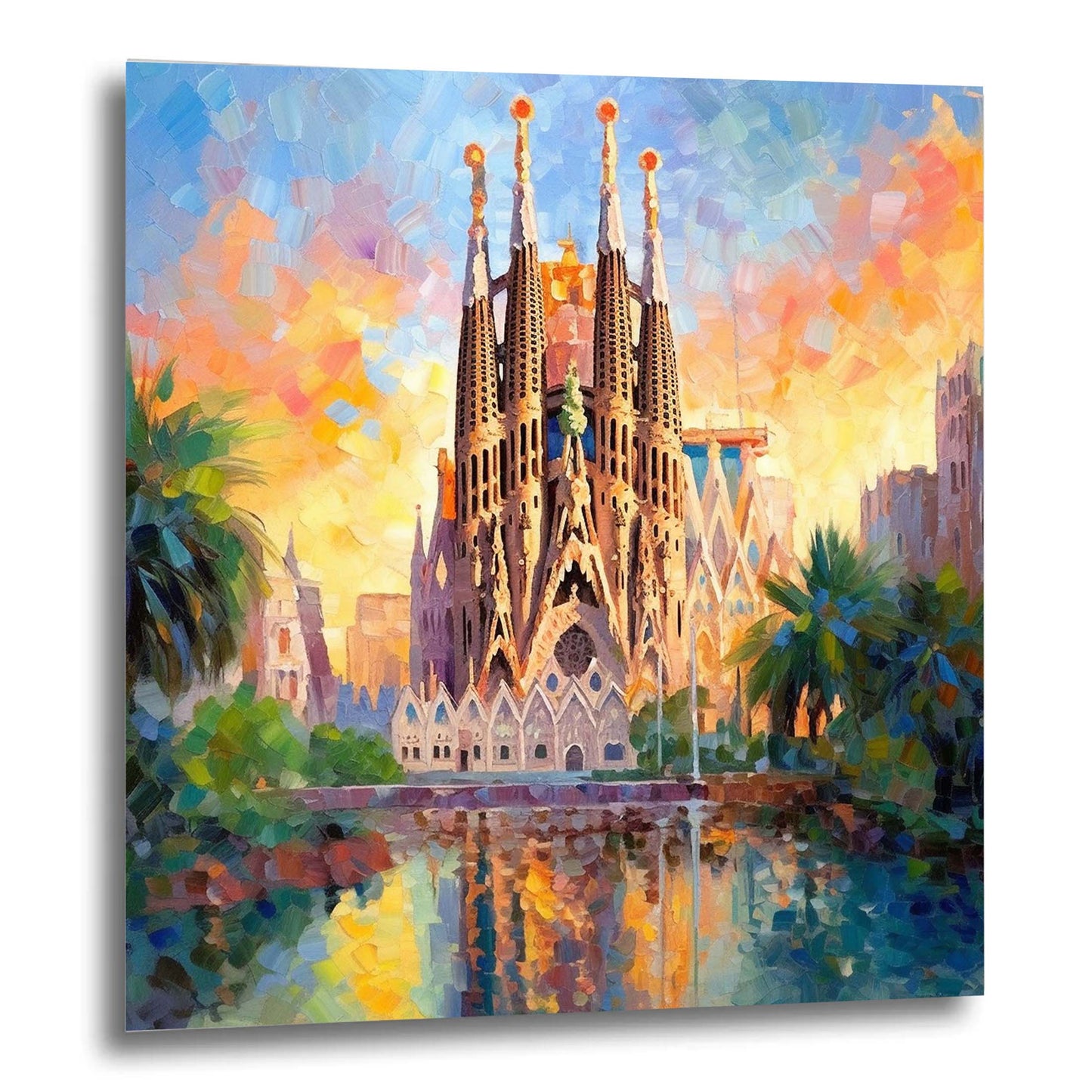 Barcelona Sagrada Familia - Wandbild in der Stilrichtung des Impressionismus