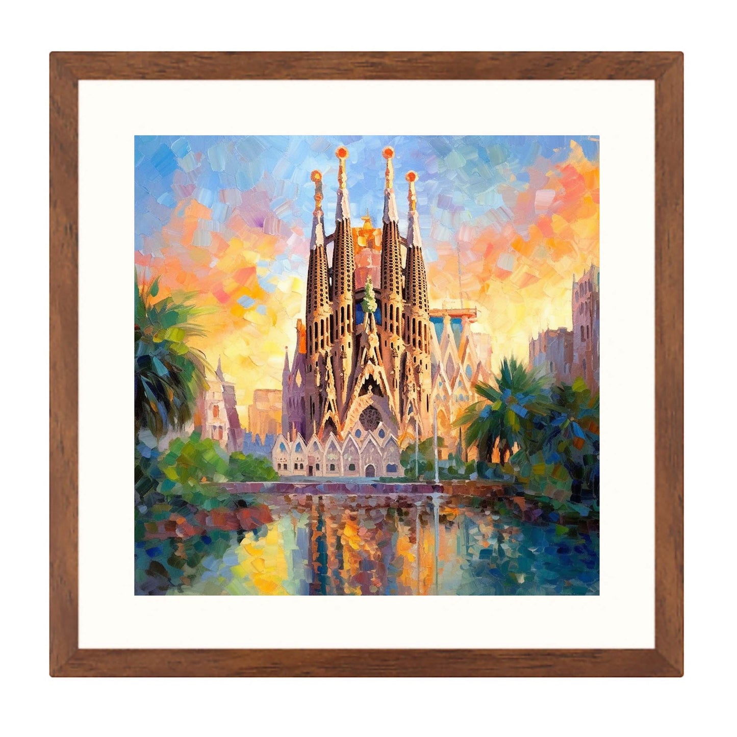Barcelona Sagrada Familia - Wandbild in der Stilrichtung des Impressionismus