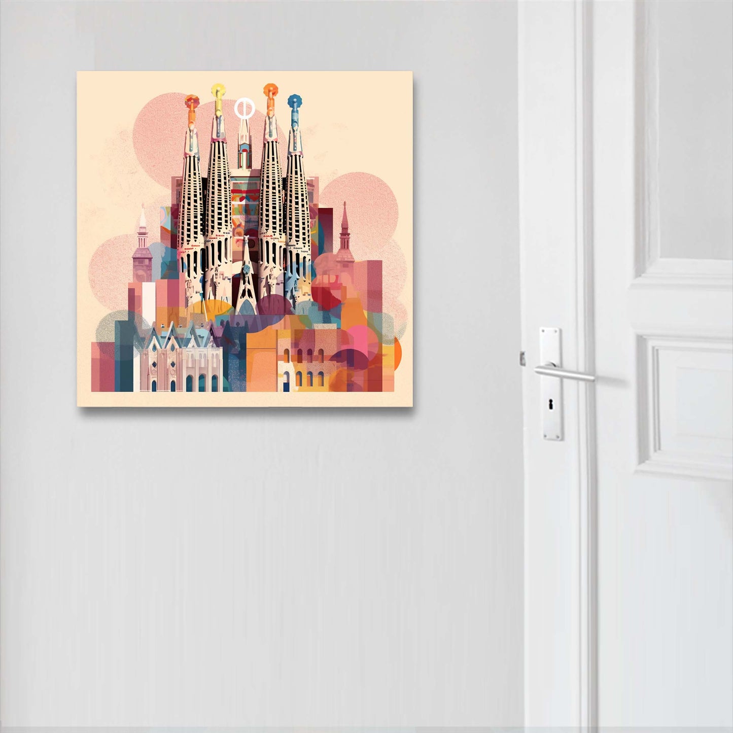 Barcelona Sagrada Familia - Wandbild in der Stilrichtung des Minimalismus
