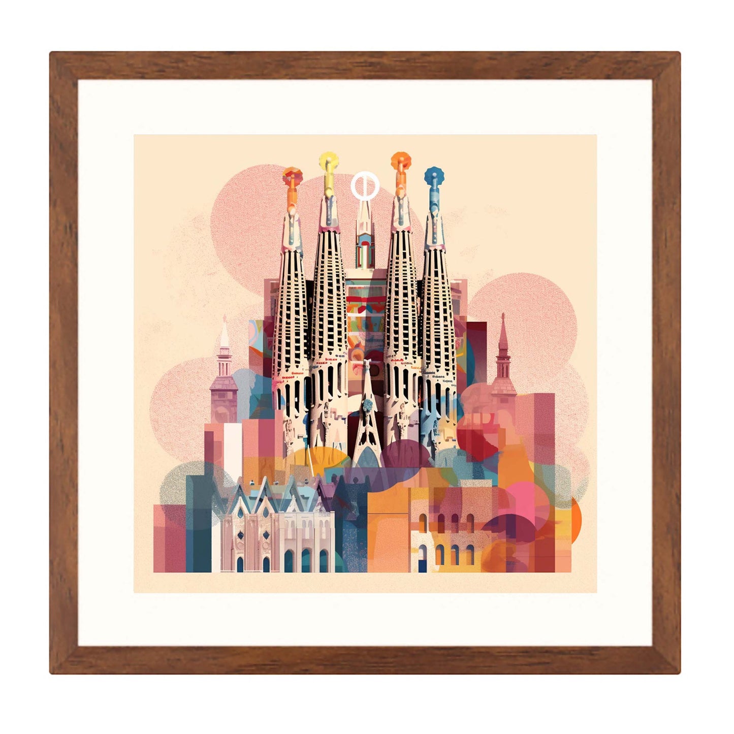 Barcelona Sagrada Familia - Wandbild in der Stilrichtung des Minimalismus