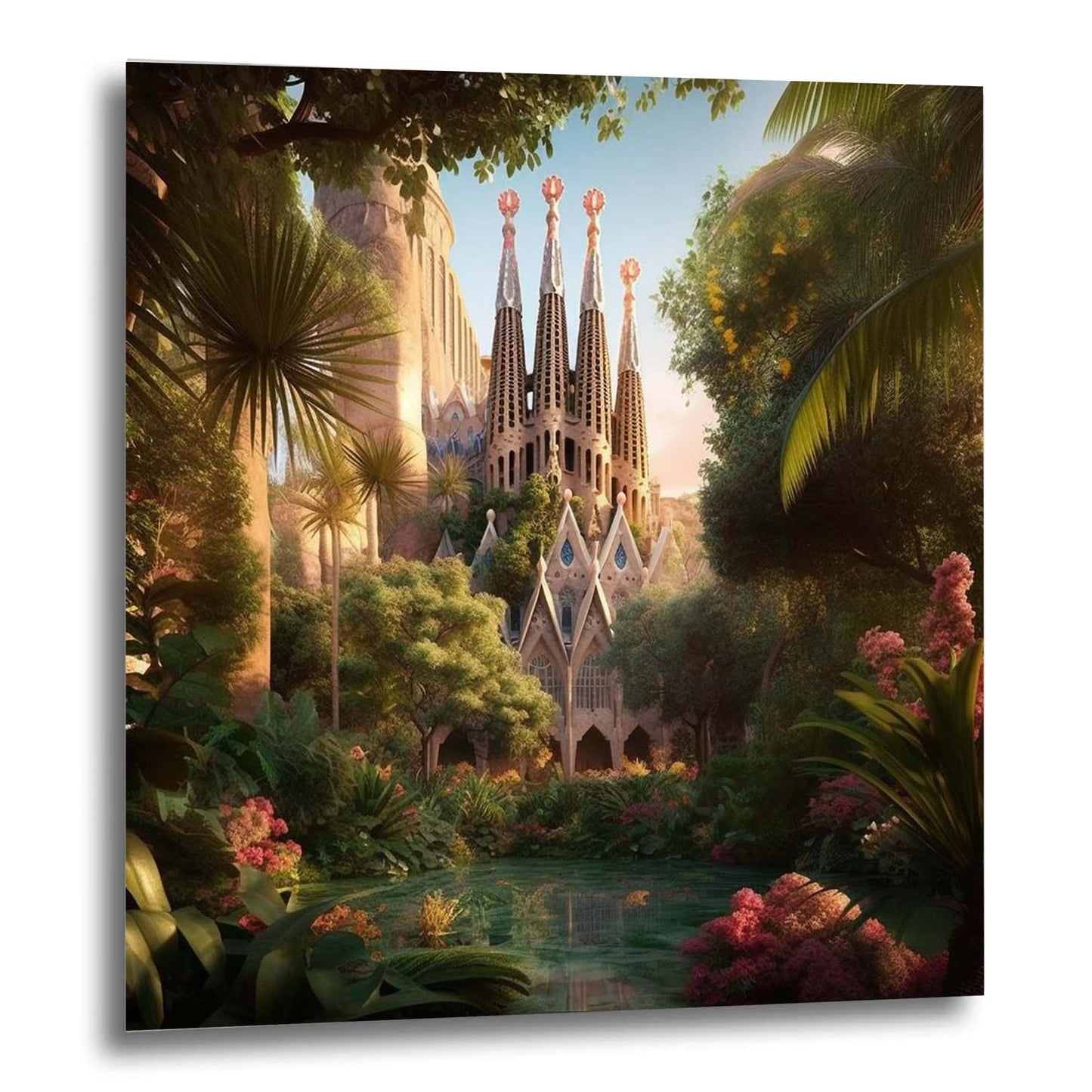 Barcelona Sagrada Familia - Wandbild in der Stilrichtung Urban Jungle