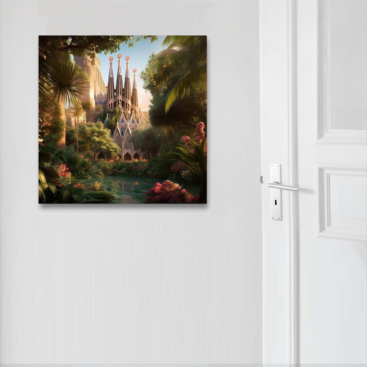 Barcelona Sagrada Familia - Wandbild in der Stilrichtung Urban Jungle