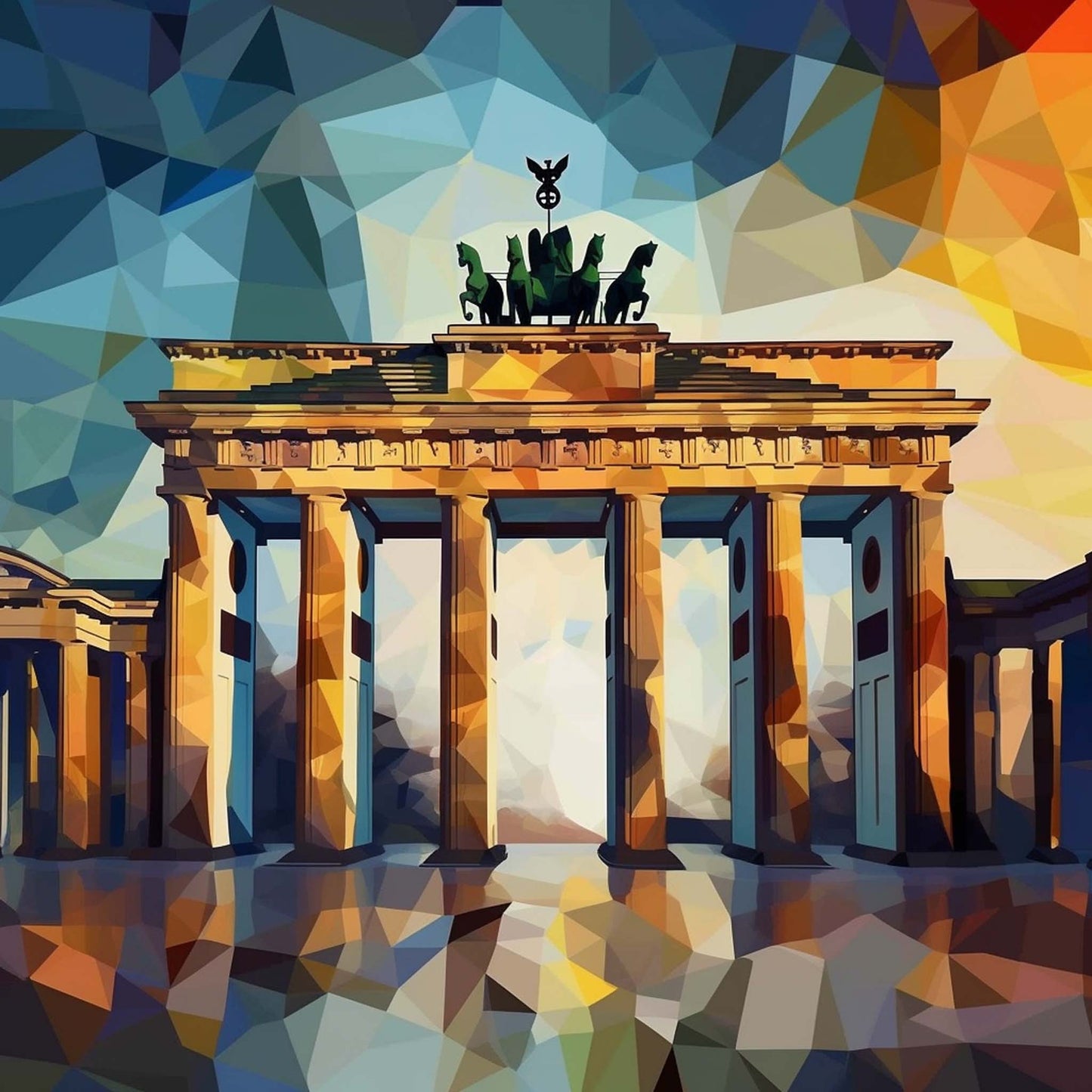 Urbanisto - Berlin Brandenburger Tor - Wandbild als Schwarz-Weiß-Expressionismus