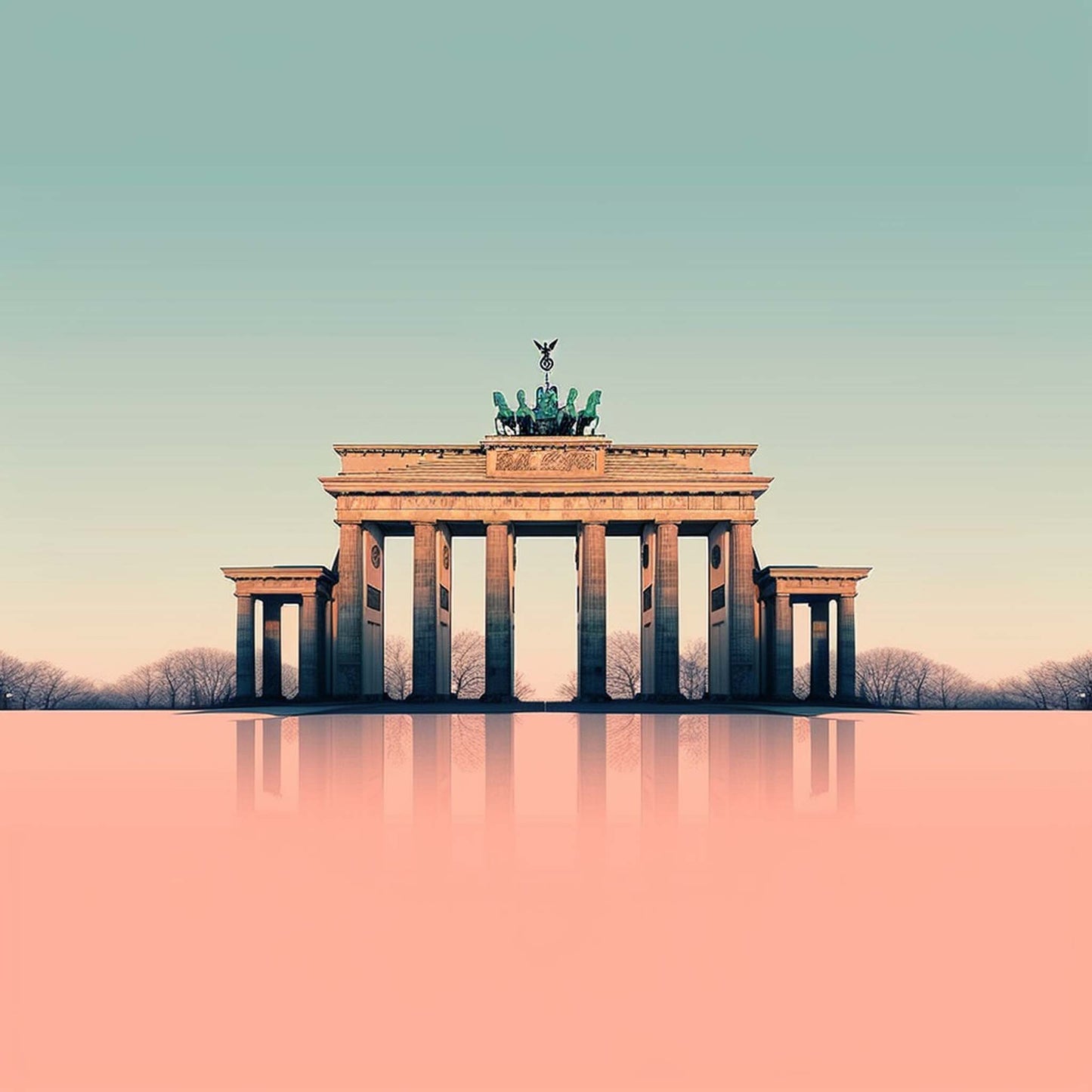 Urbanisto - Berlin Brandenburger Tor - Wandbild in der Stilrichtung des Minimalismus