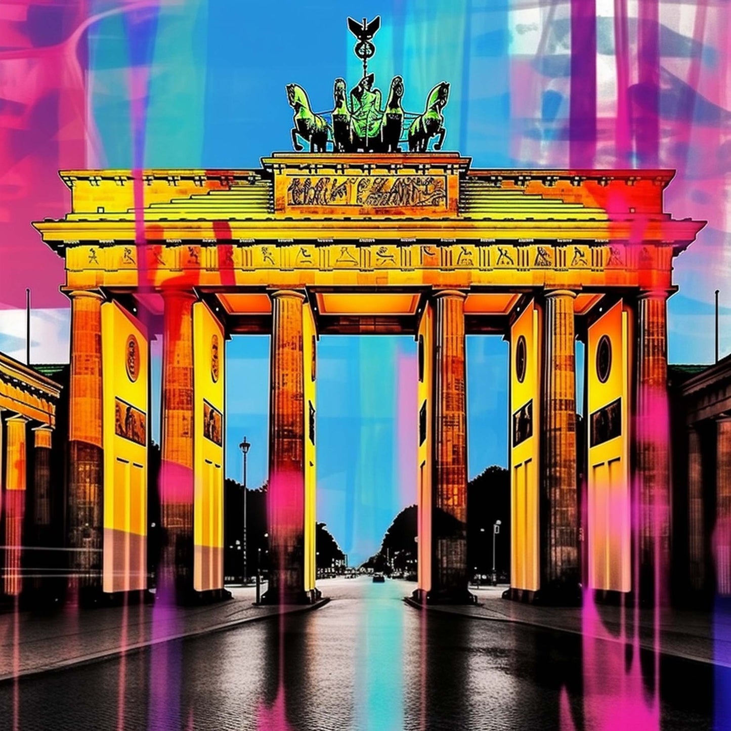 Urbanisto - Berlin Brandenburger Tor - Wandbild in der Stilrichtung der Pop-Art