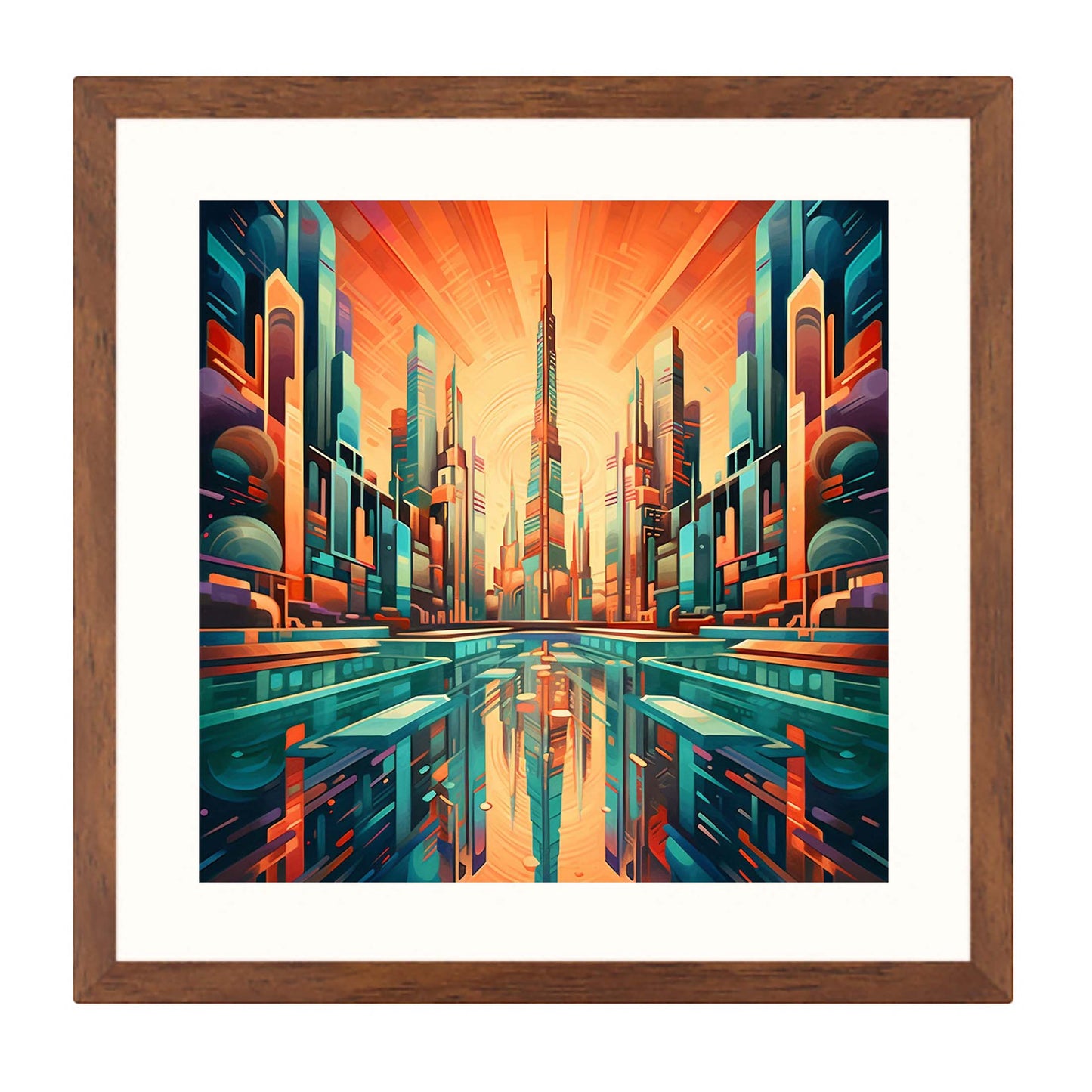 Dubai Burj Khalifa - Wandbild in der Stilrichtung des Futurismus