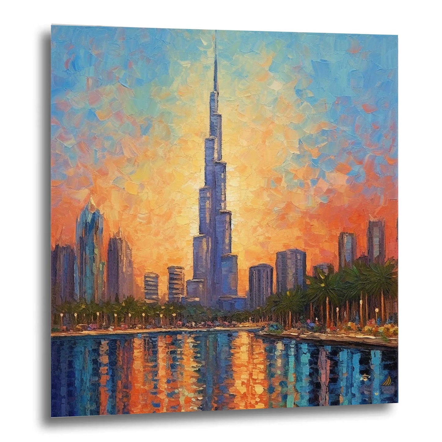 Dubai Burj Khalifa - Wandbild in der Stilrichtung des Impressionismus