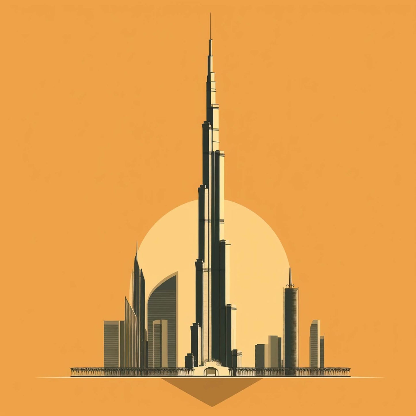 Urbanisto - Dubai Burj Khalifa - Wandbild in der Stilrichtung des Minimalismus