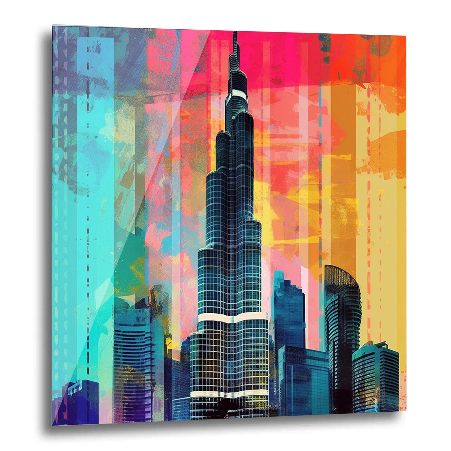 Dubai Burj Khalifa - Wandbild in der Stilrichtung der Pop-Art