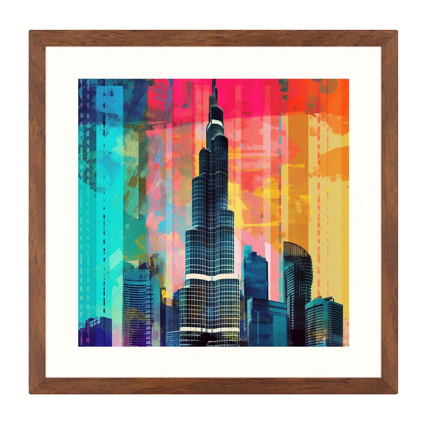 Dubai Burj Khalifa - Wandbild in der Stilrichtung der Pop-Art