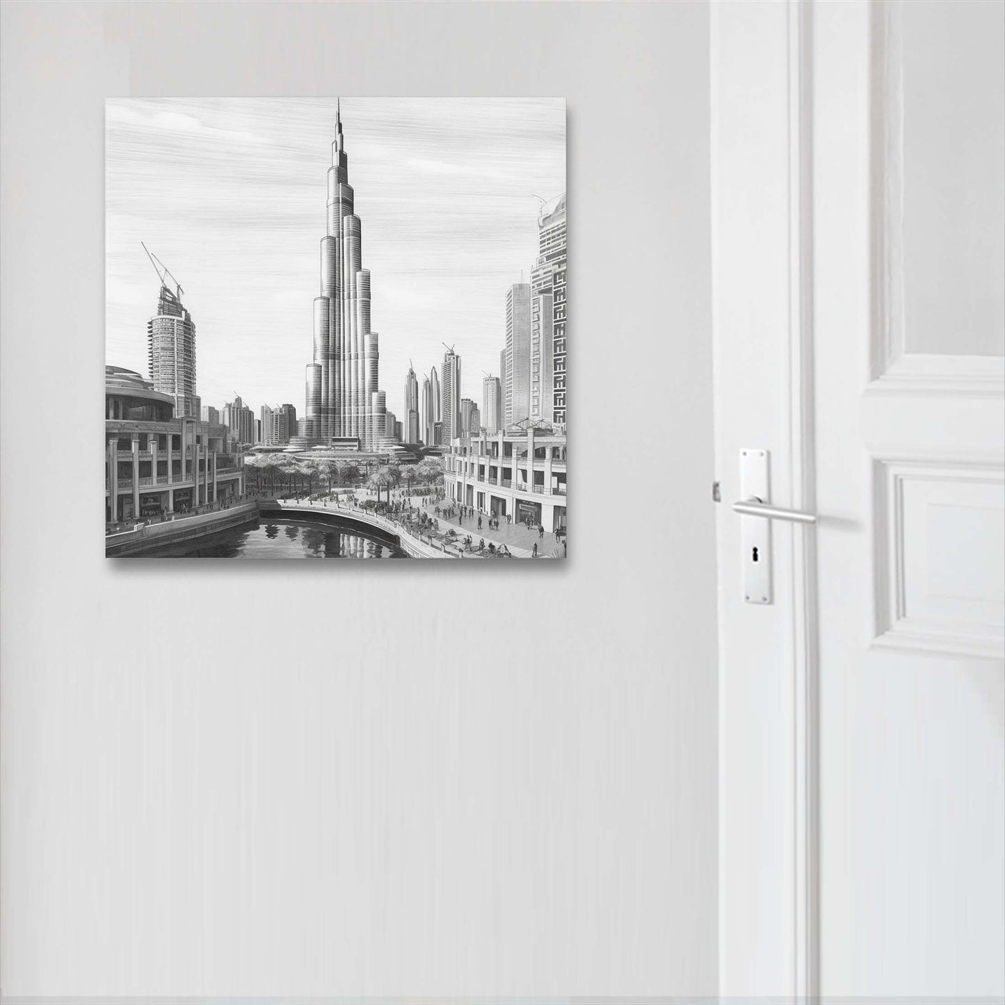 Dubai Burj Khalifa - Wandbild in der Stilrichtung einer Zeichnung
