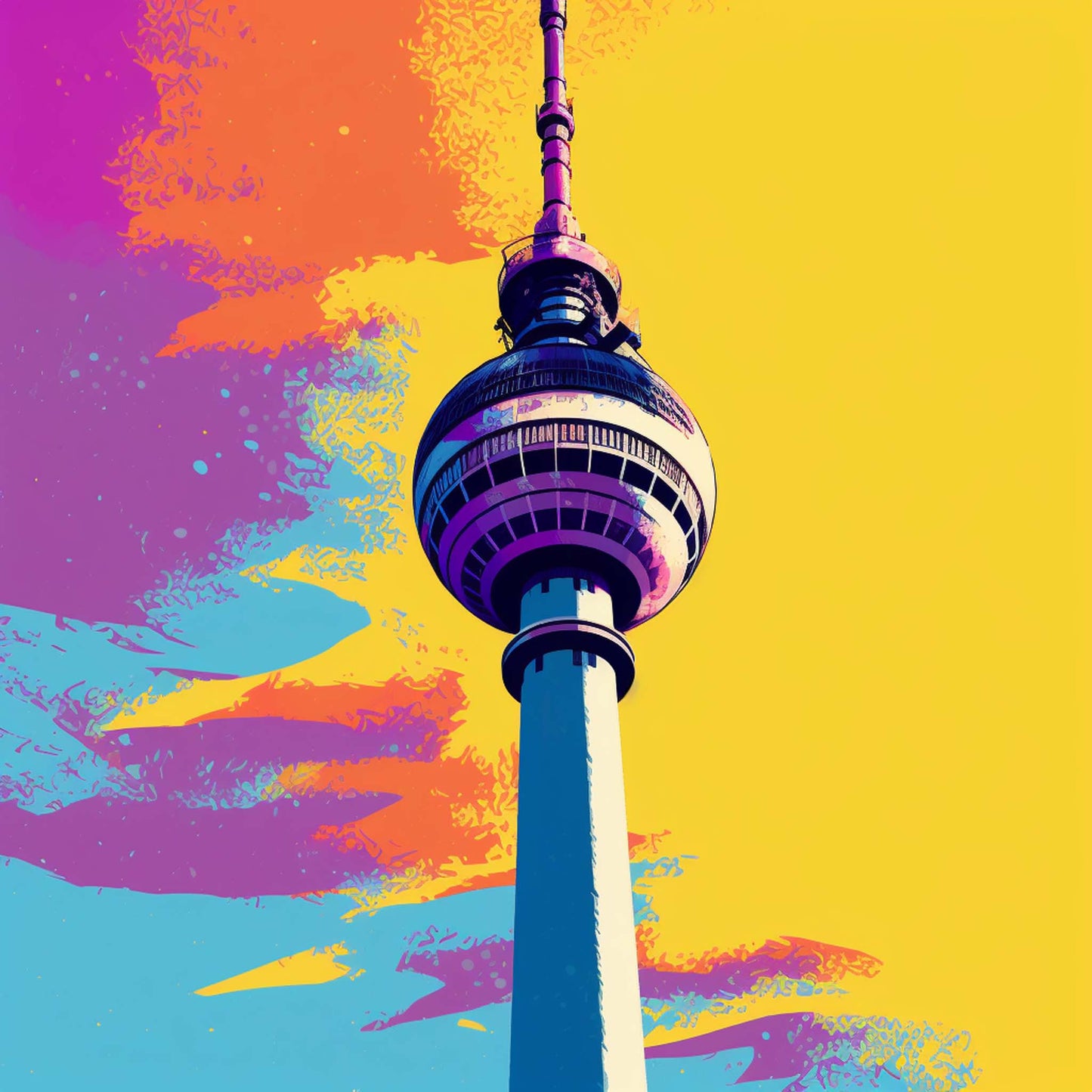 Urbanisto - Berlin Fernsehturm - Wandbild in der Stilrichtung der Pop-Art