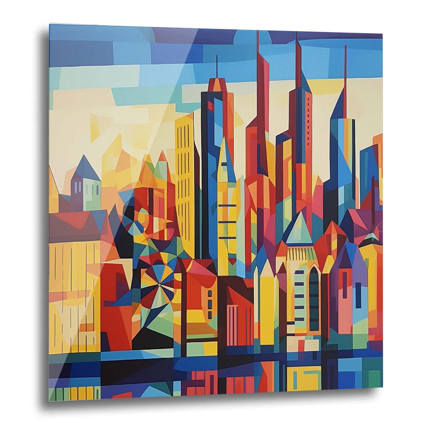 Frankfurt Skyline - Wandbild in der Stilrichtung des Expressionismus