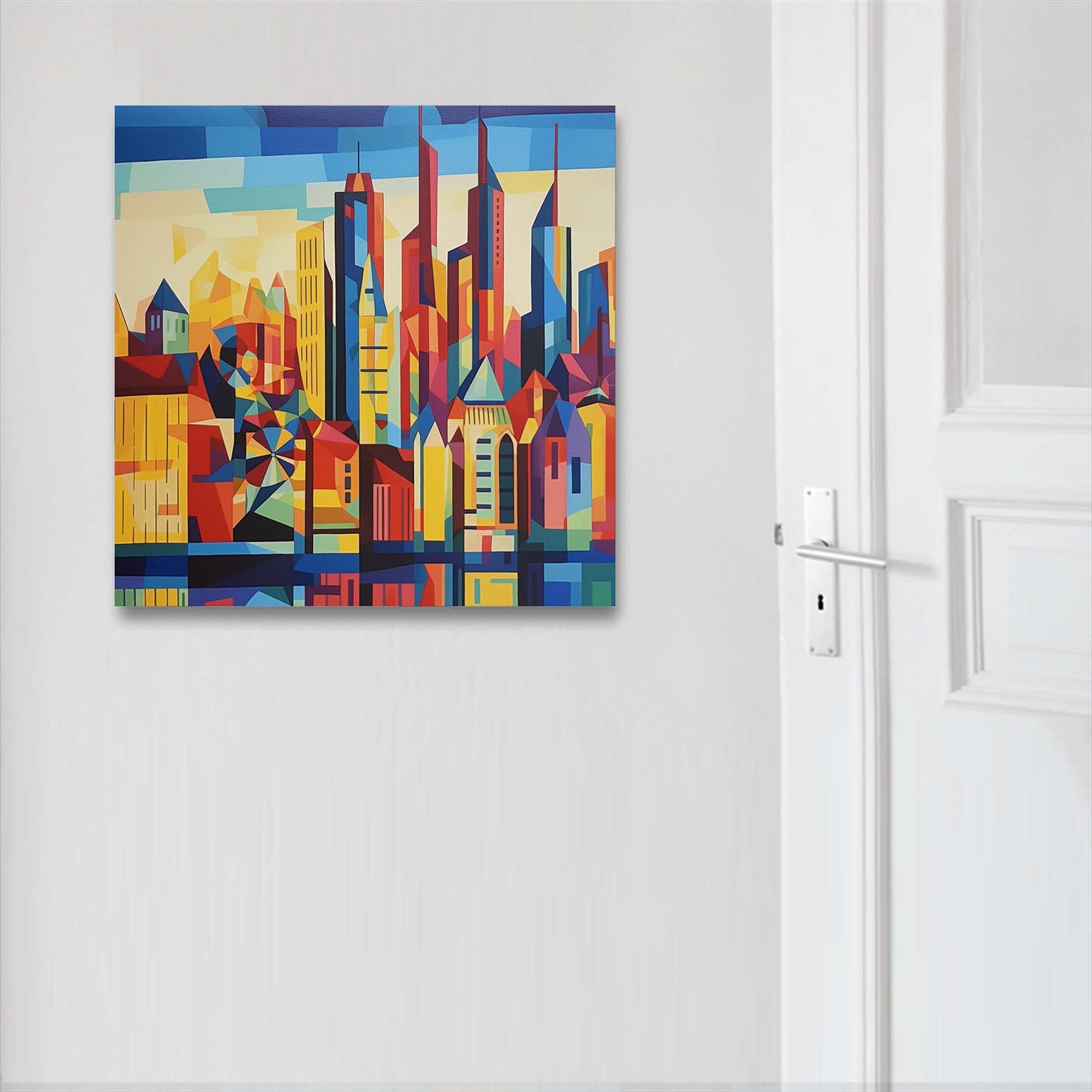 Frankfurt Skyline - Wandbild in der Stilrichtung des Expressionismus