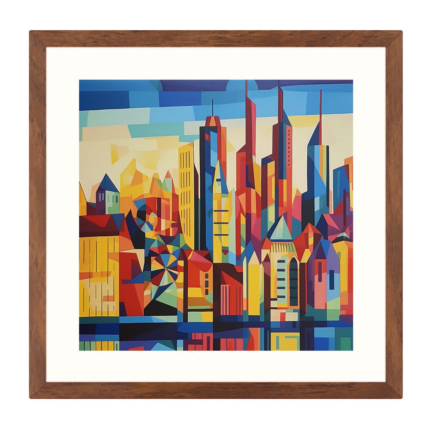 Frankfurt Skyline - Wandbild in der Stilrichtung des Expressionismus