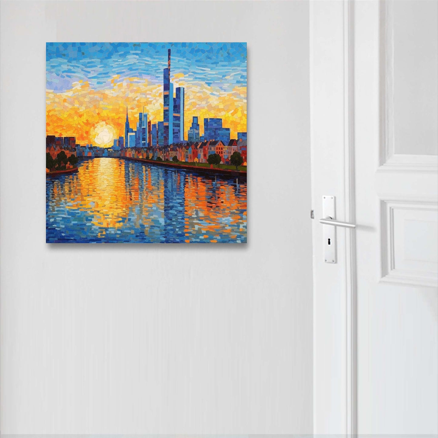 Frankfurt Skyline - Wandbild in der Stilrichtung des Impressionismus