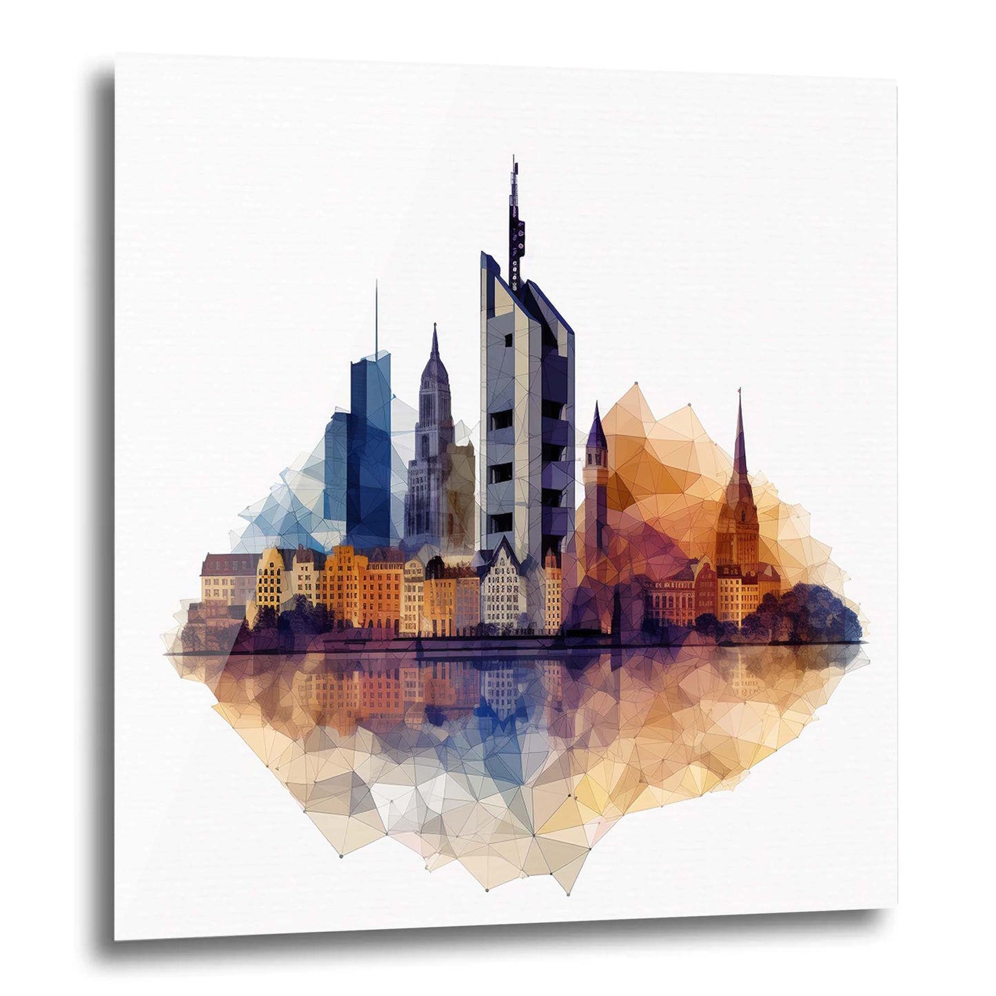 Frankfurt Skyline - Wandbild in der Stilrichtung des Minimalismus