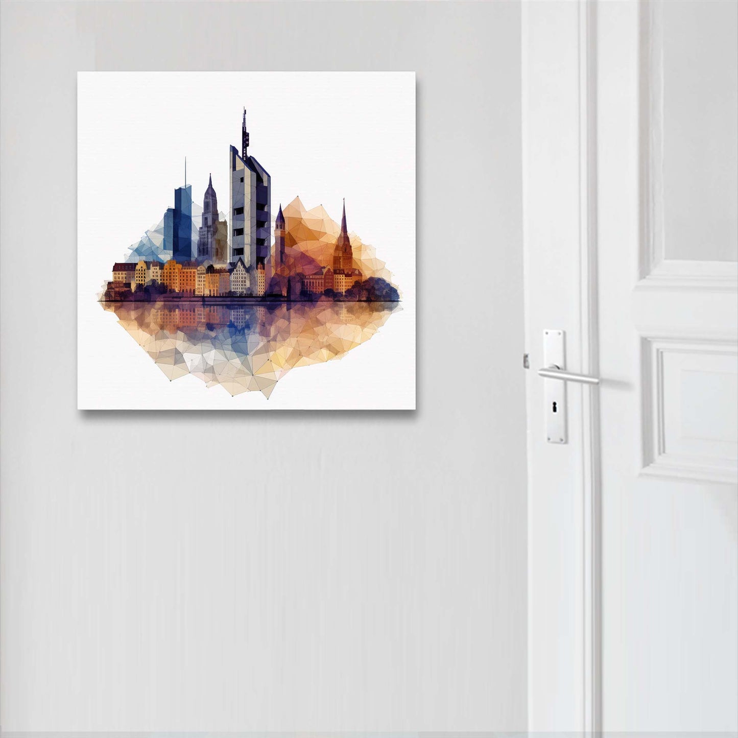 Frankfurt Skyline - Wandbild in der Stilrichtung des Minimalismus