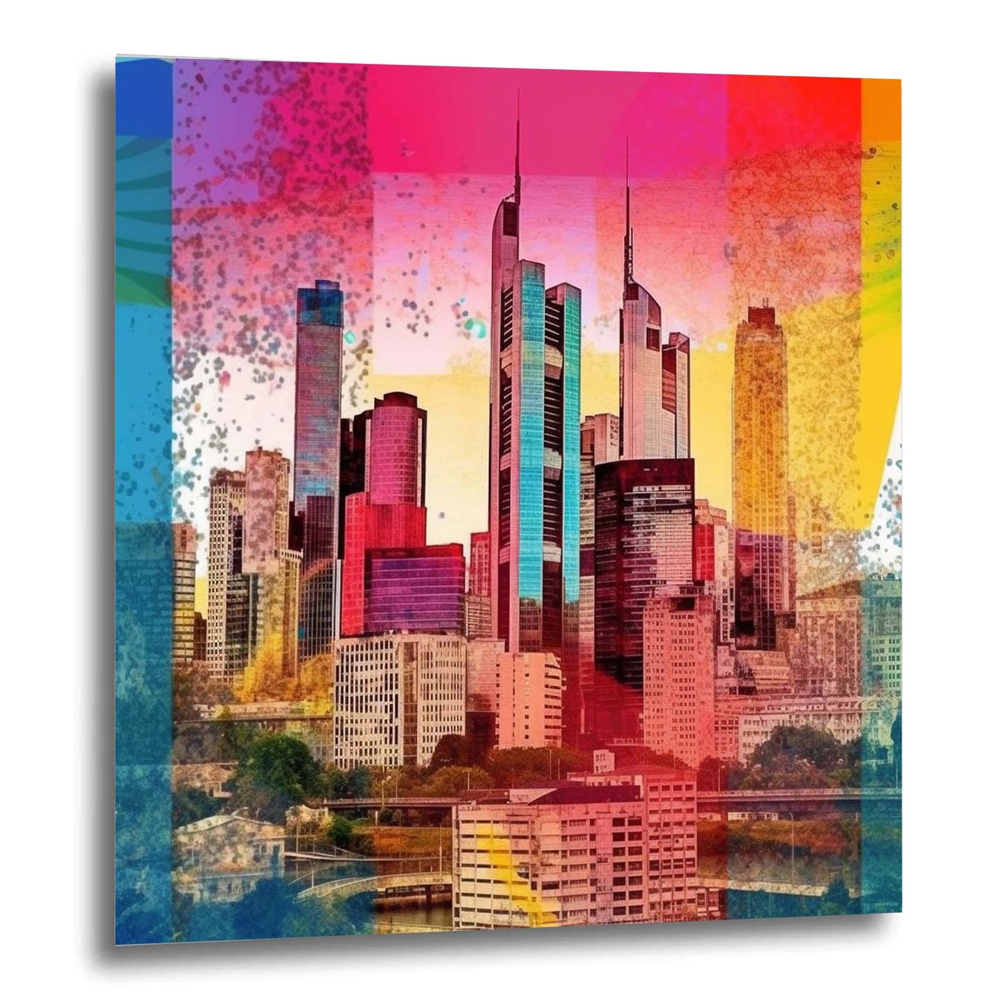Frankfurt Skyline - Wandbild in der Stilrichtung der Pop-Art