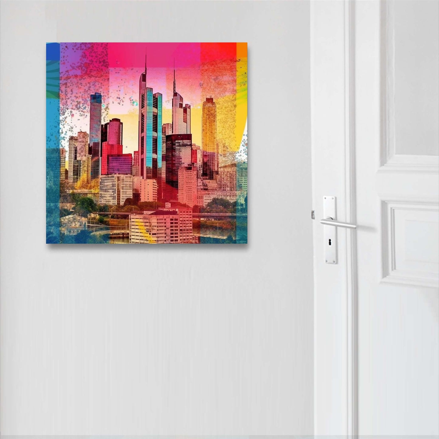 Frankfurt Skyline - Wandbild in der Stilrichtung der Pop-Art