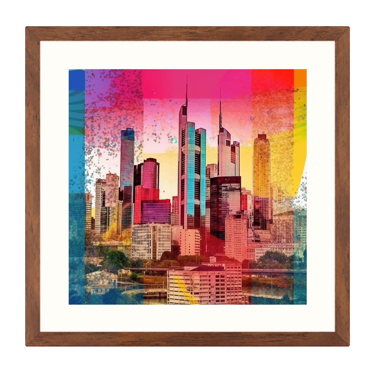 Frankfurt Skyline - Wandbild in der Stilrichtung der Pop-Art