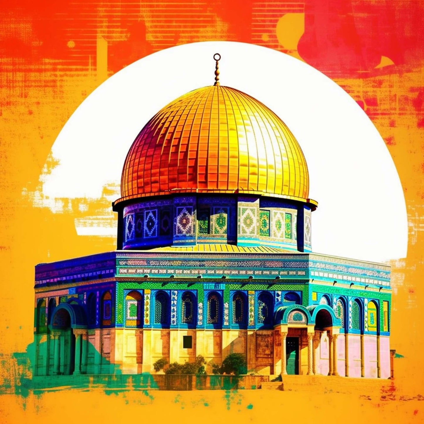 Urbanisto - Jerusalem Felsendom - Wandbild in der Stilrichtung der Pop-Art
