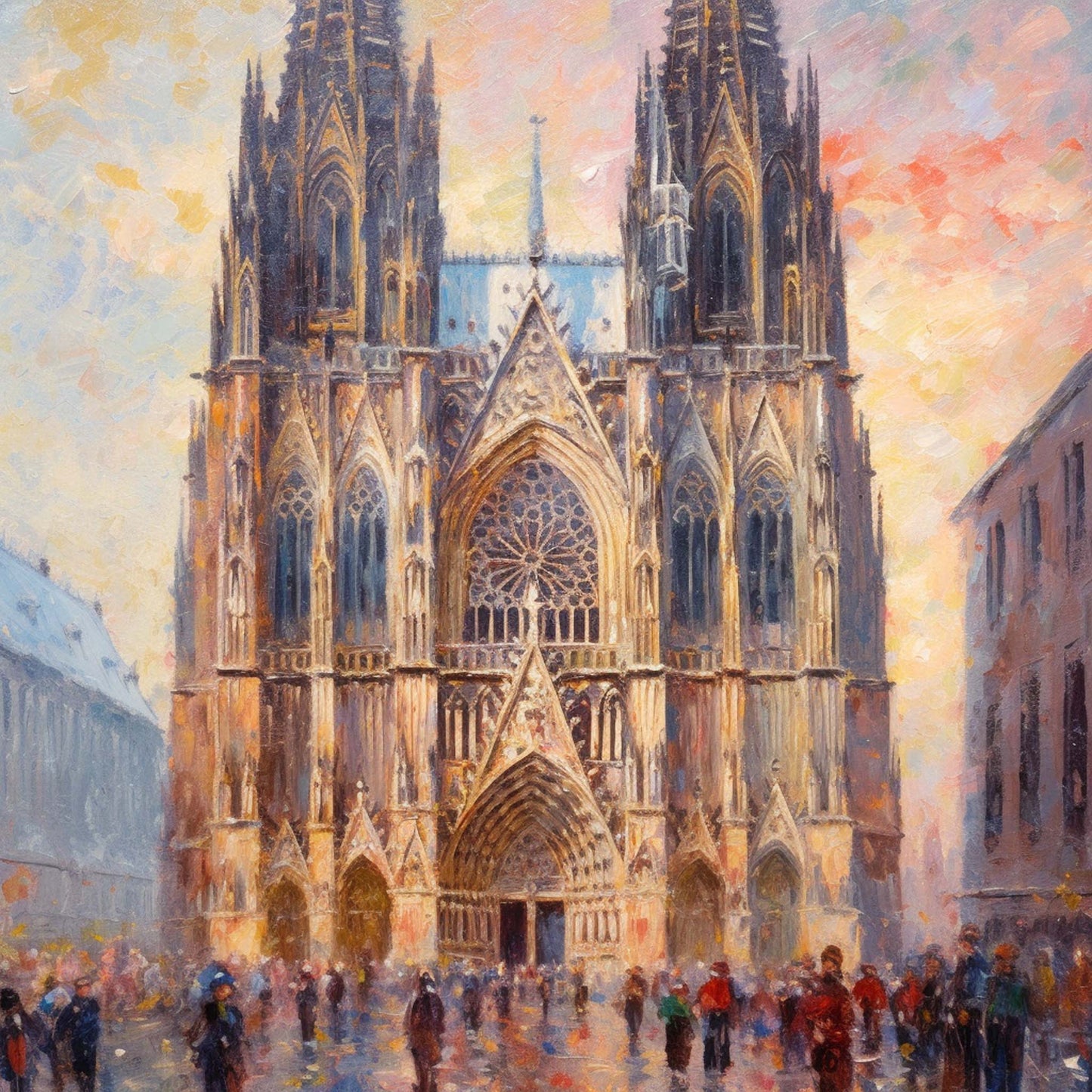 Kölner Dom - Wandbild in der Stilrichtung des Impressionismus