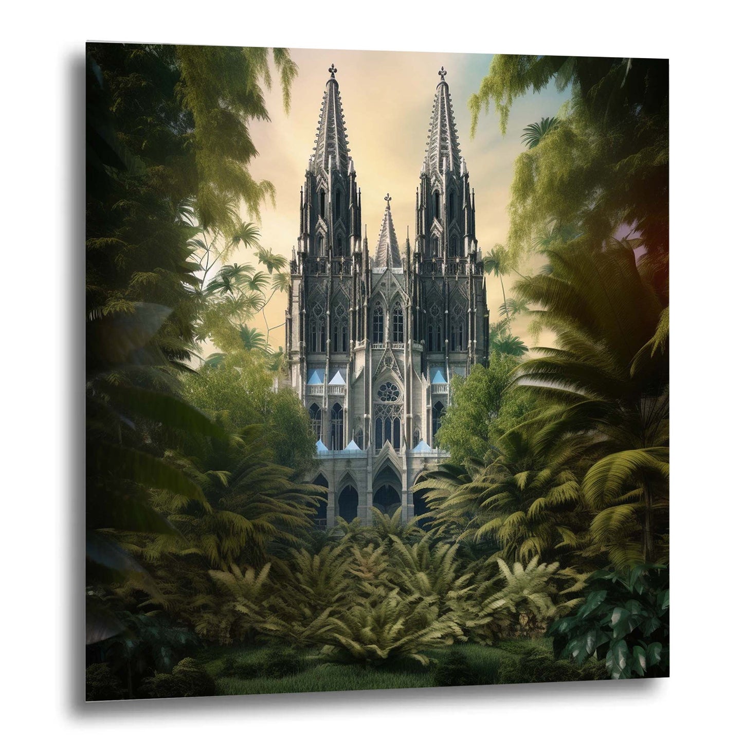 Kölner Dom - Wandbild in der Stilrichtung Urban Jungle