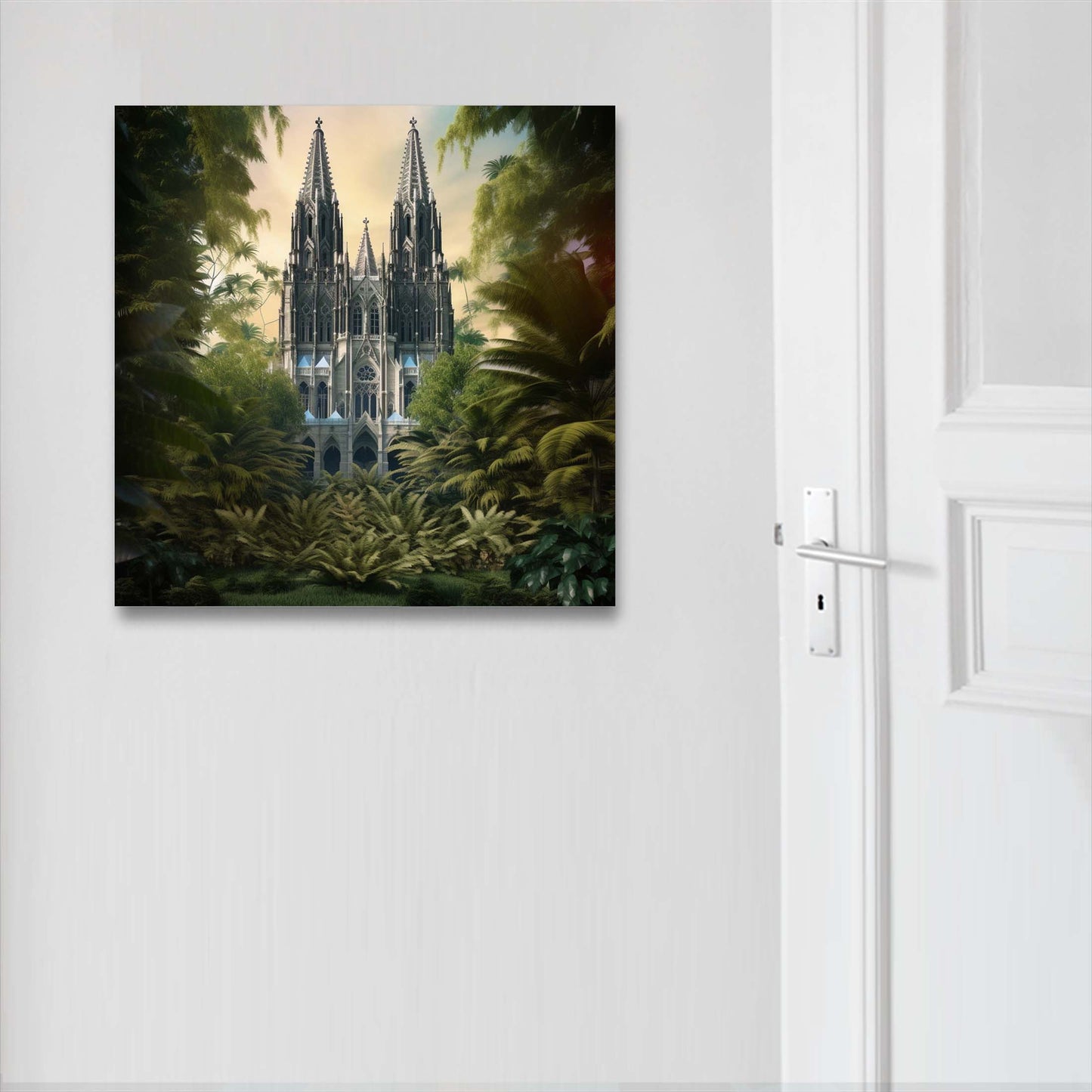 Kölner Dom - Wandbild in der Stilrichtung Urban Jungle