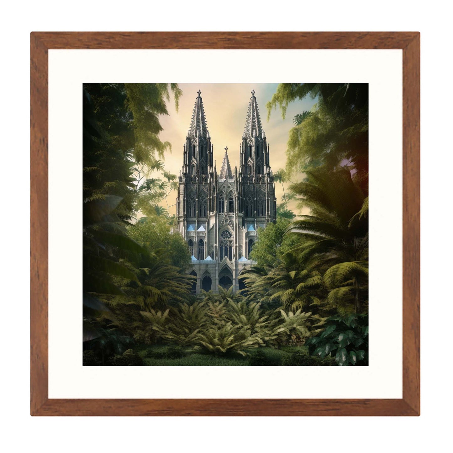 Kölner Dom - Wandbild in der Stilrichtung Urban Jungle