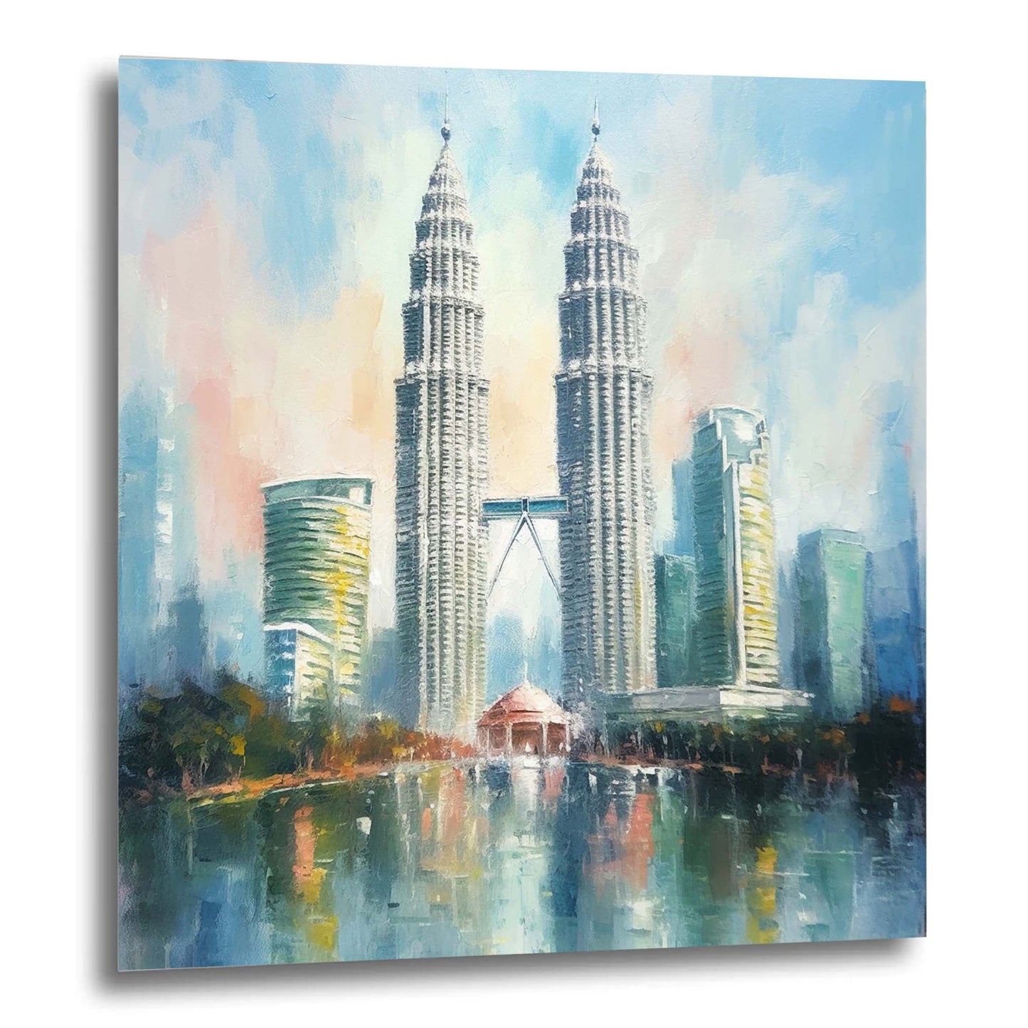 Petronas Towers Kuala Lumpur - Wandbild in der Stilrichtung des Impressionismus