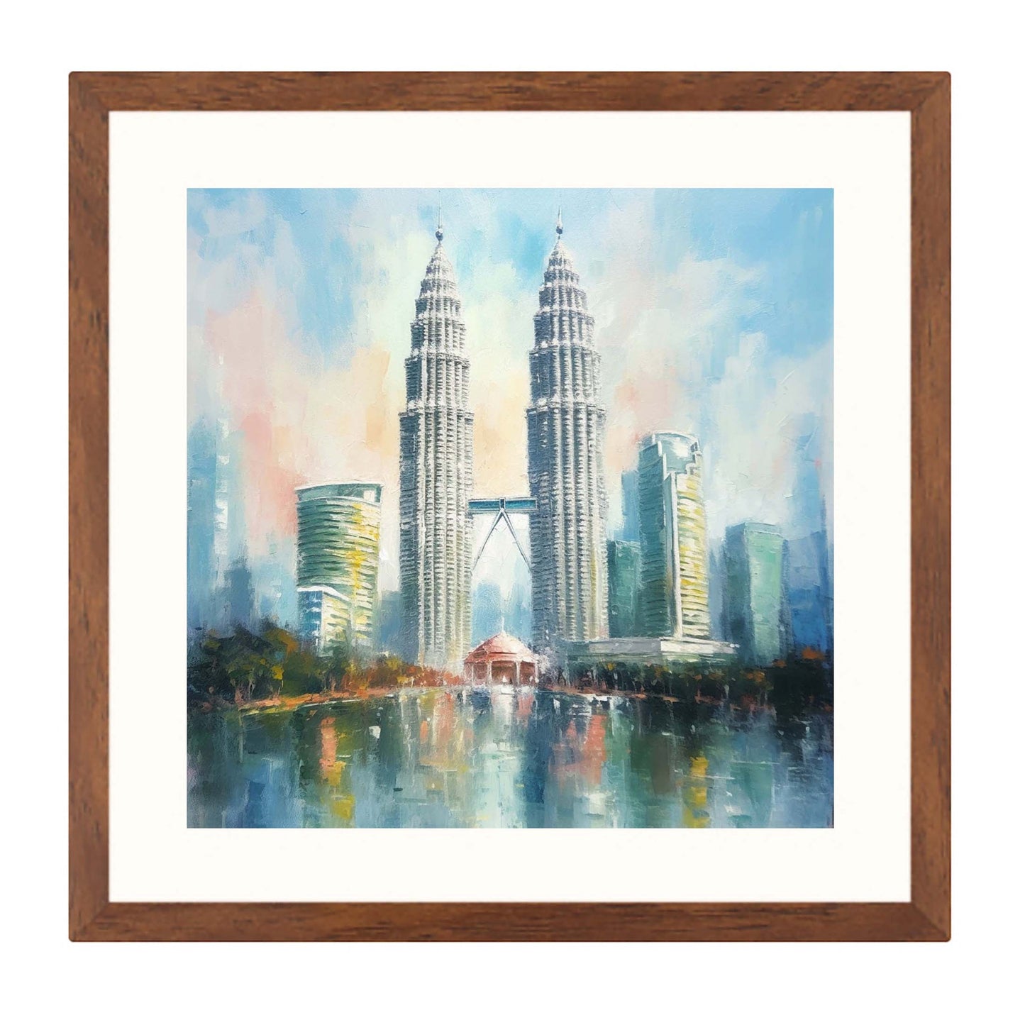 Petronas Towers Kuala Lumpur - Wandbild in der Stilrichtung des Impressionismus