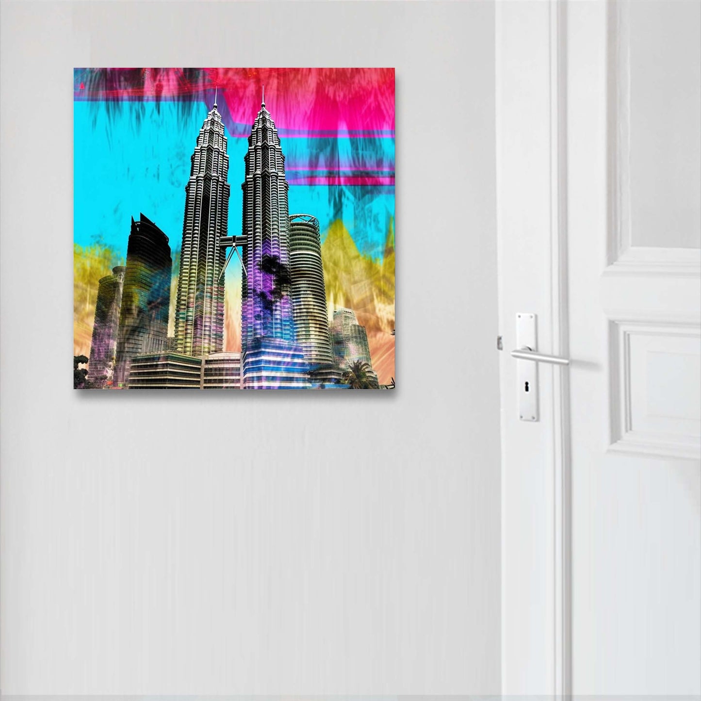 Petronas Towers Kuala Lumpur - Wandbild in der Stilrichtung der Pop-Art