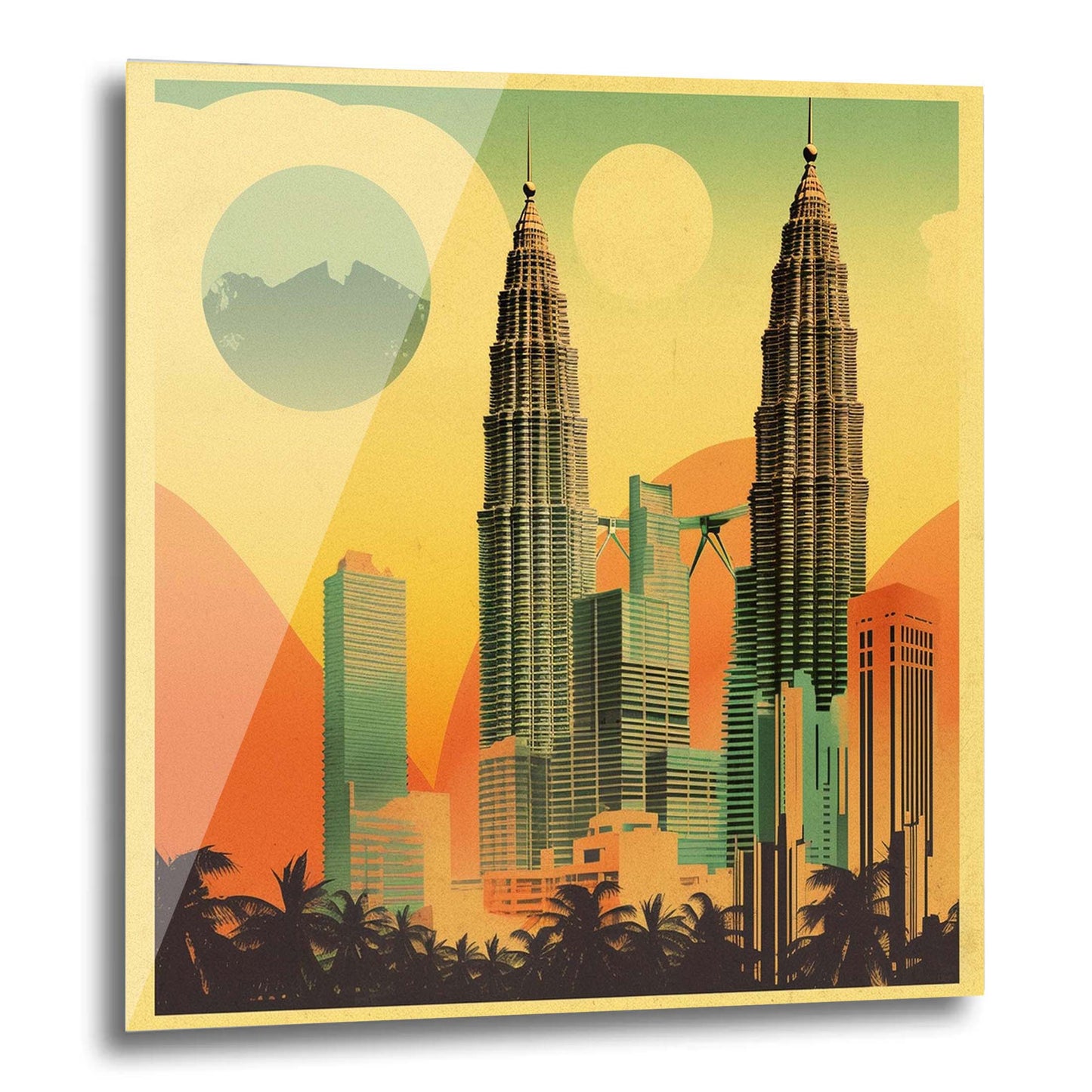 Petronas Towers Kuala Lumpur - Wandbild in der Stilrichtung des Minimalismus