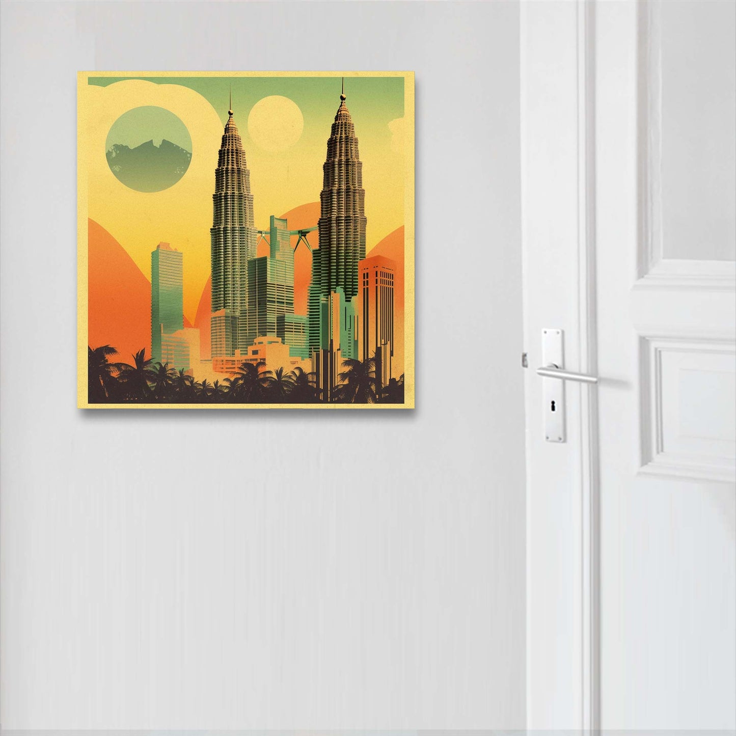 Petronas Towers Kuala Lumpur - Wandbild in der Stilrichtung des Minimalismus