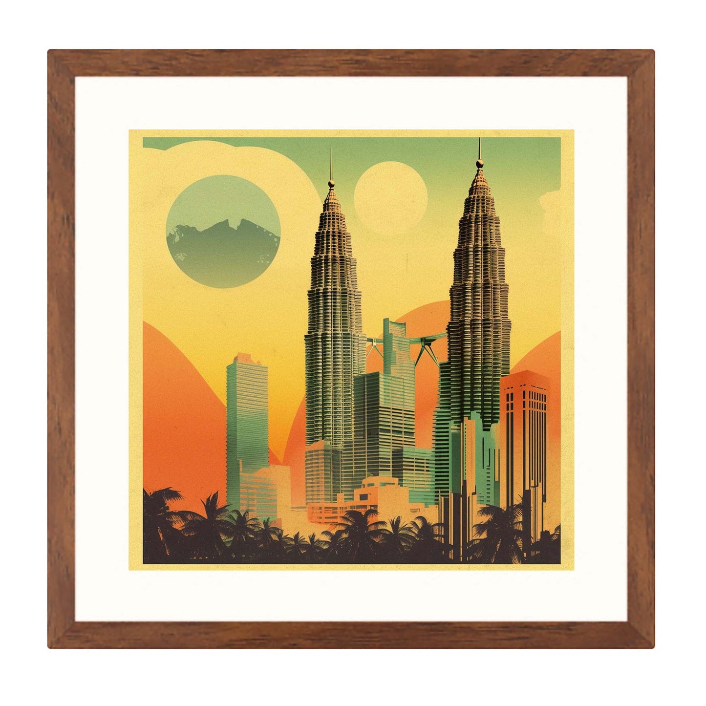 Petronas Towers Kuala Lumpur - Wandbild in der Stilrichtung des Minimalismus