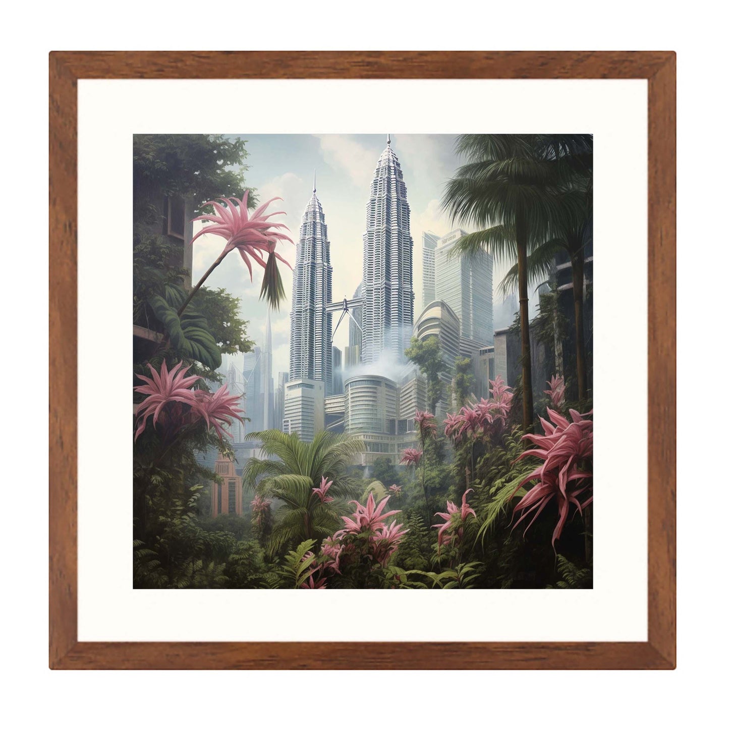 Petronas Towers Kuala Lumpur - Wandbild in der Stilrichtung Urban Jungle