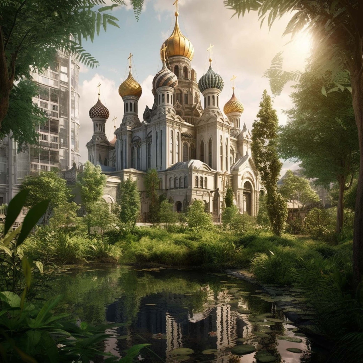 Urbanisto - Moskau Kreml - Wandbild in der Stilrichtung Urban Jungle