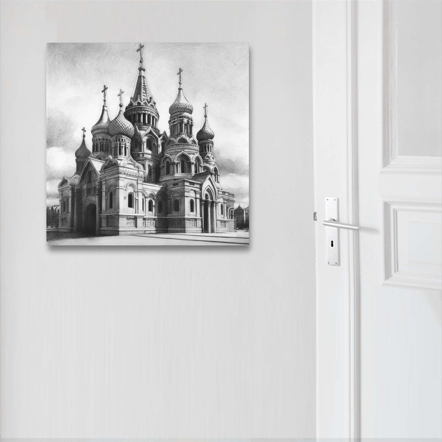 Moskau Kreml - Wandbild in der Stilrichtung einer Zeichnung